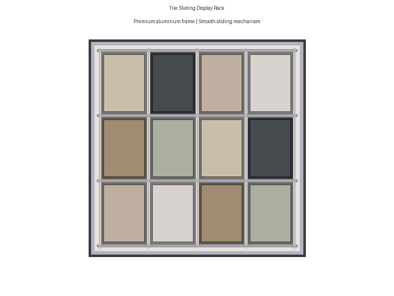 Tile Sliding Display Rack - Front View