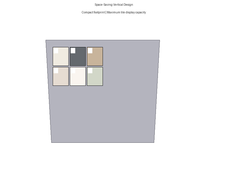Space-saving vertical tile display rack