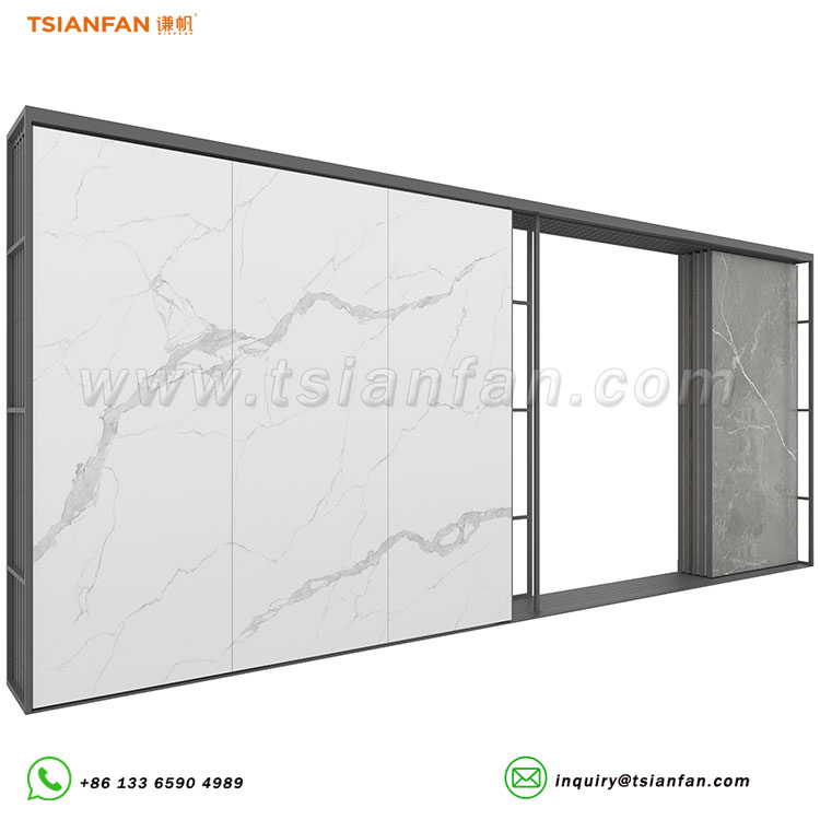 Large Stone Tile Slab Push-Pull Sliding Displays