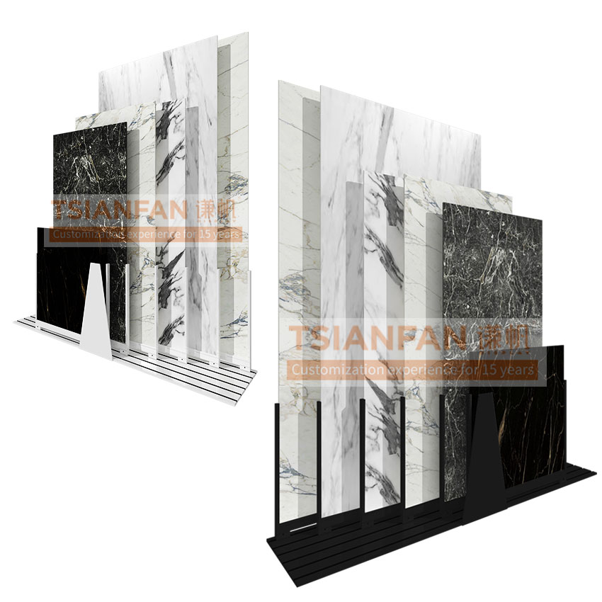 Ceramic tile push pull display rack tile board upright slide display frame - Image 2