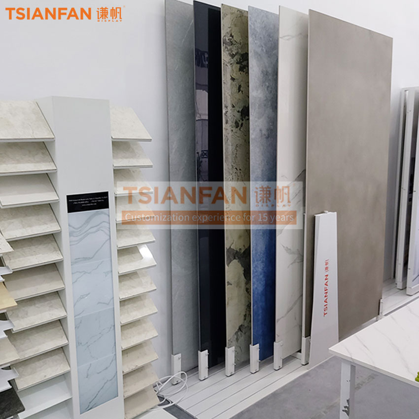 Ceramic tile push pull display rack tile board upright slide display frame - Image 3