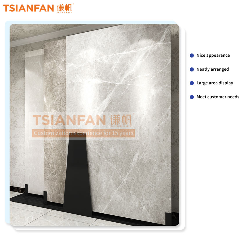 Ceramic tile push pull display rack tile board upright slide display frame