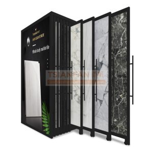 Large tile push-pull display rack