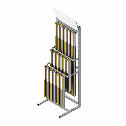Decorative strip display rack for tile trims and borders