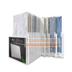 Large size tile floor push-pull rack landing porcelain tile display rack Architectural tile