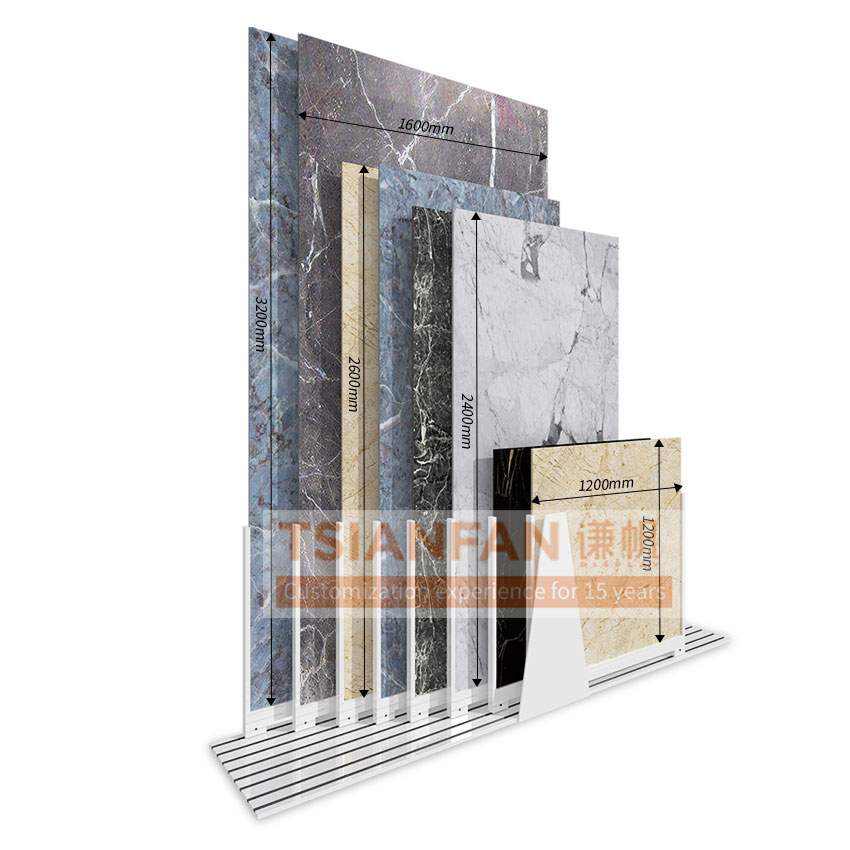 Showroom Large panel tile floor push-pull out aluminum tiledisplay rack Architectural tile - Image 2