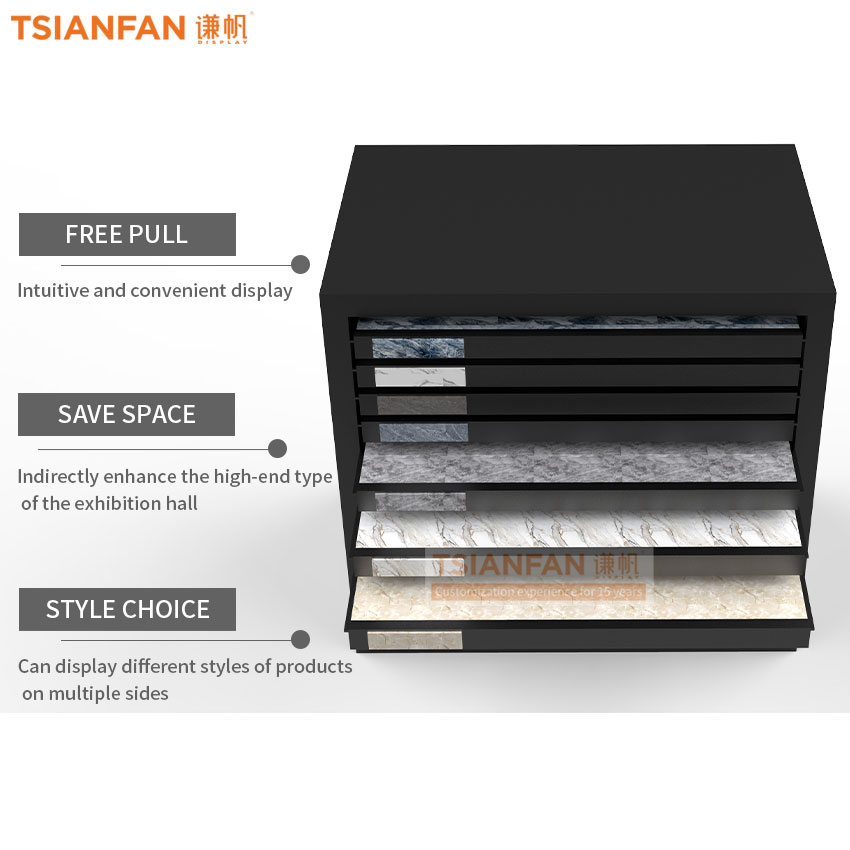 2023 Design black tile marble slabs sample display drawers exporter-CC010 - Image 2