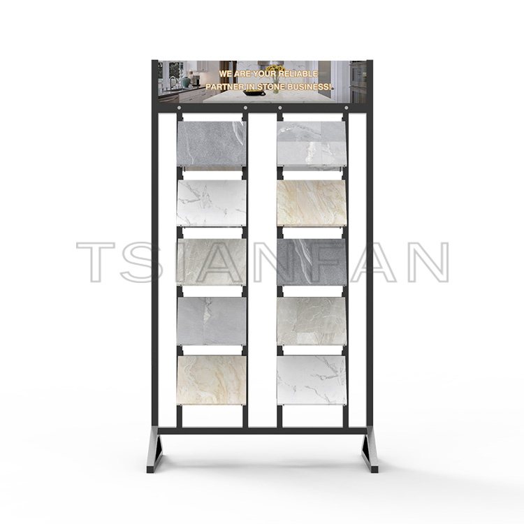 2023 design exhibition hall calacatta marble upright display rack-SG030
