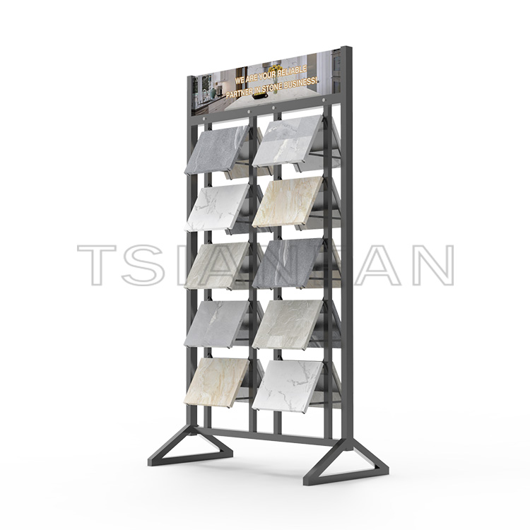 2023 design exhibition hall calacatta marble upright display rack-SG030 - Image 2