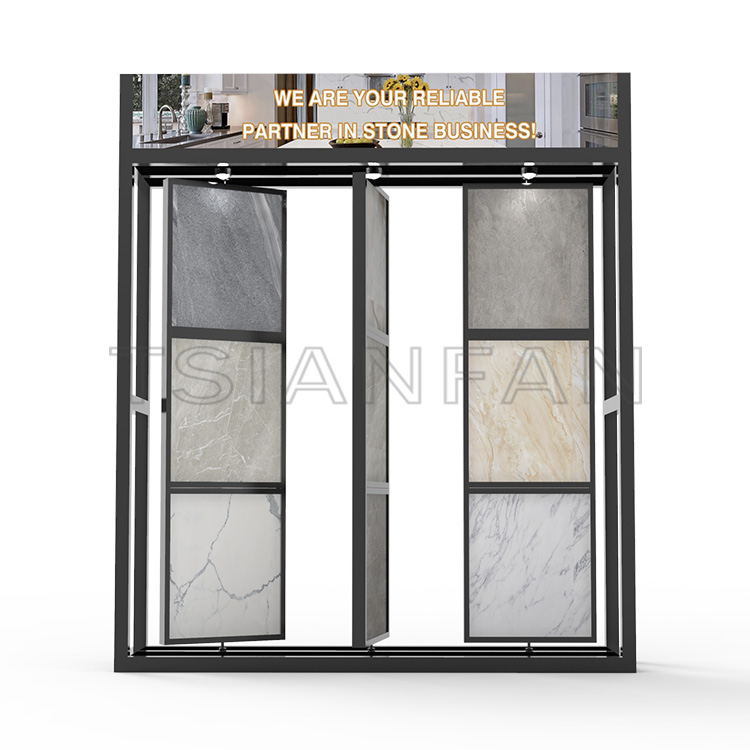 2023 design exhibition hall marble countertops rotating display stand-SG006