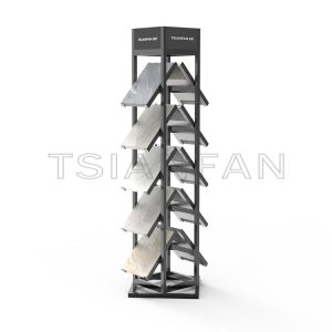 2023 New design logo printing marble stone sample display stand showroom rack layout SG908