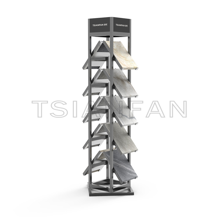2023 New design logo printing marble stone sample display stand showroom rack layout SG908 - Image 2