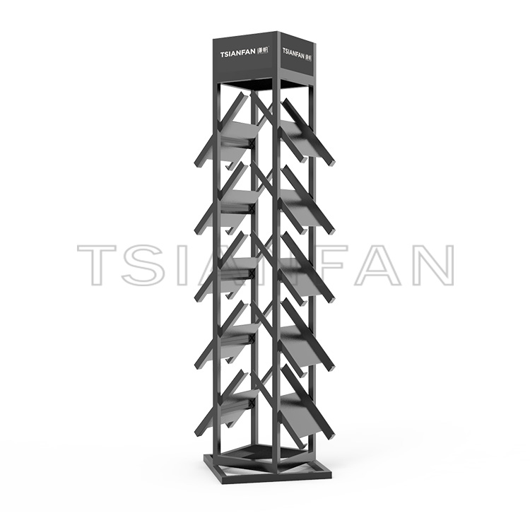 2023 New design logo printing marble stone sample display stand showroom rack layout SG908 - Image 3
