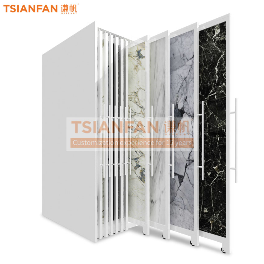 Ceramic tile floor upright display stand rotating landing metal stand Architectural tile - Image 2