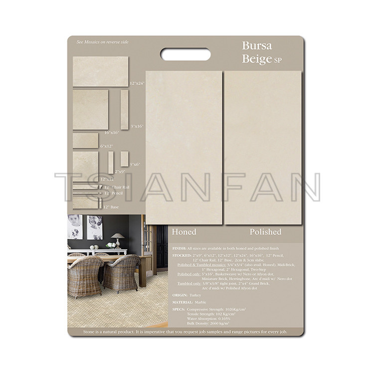 Showroom design MDF board marble tile sample display board PF005-19