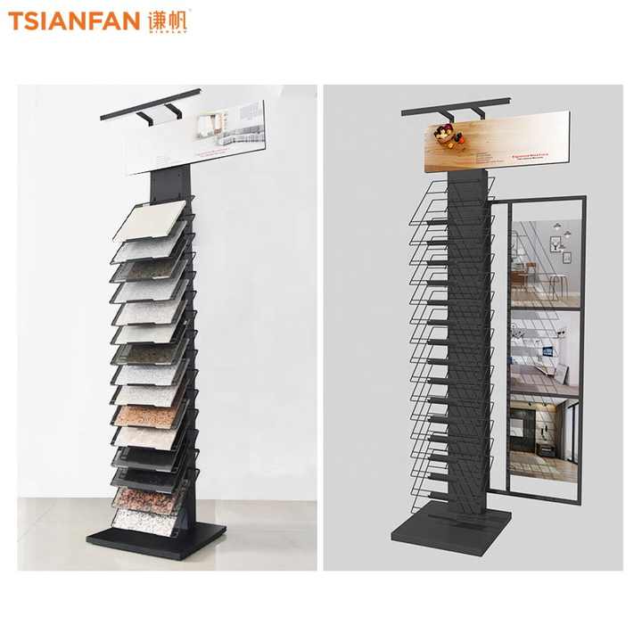 Waterfall Display Rack Carpet Rack Stone Sample Floor Rack Showroom - Image 3