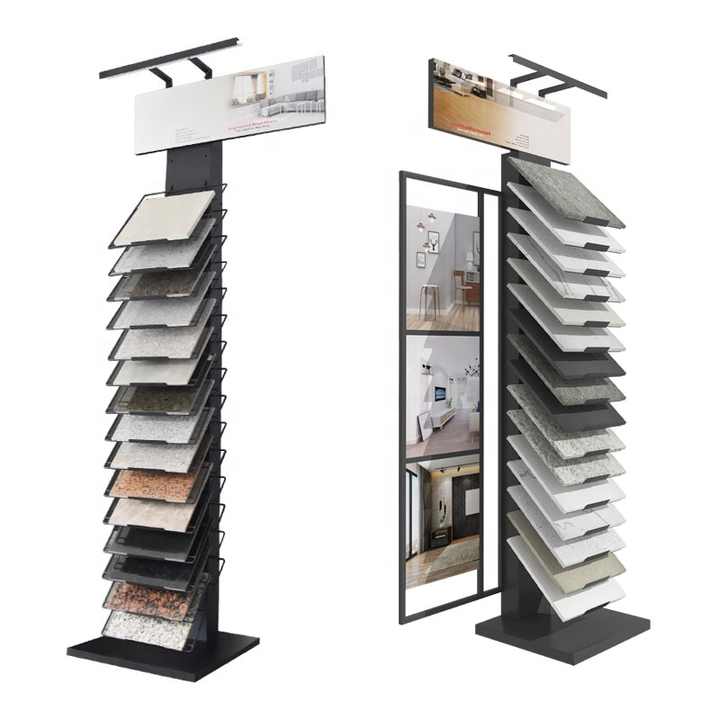 Waterfall Display Rack Carpet Rack Stone Sample Floor Rack Showroom - Image 2