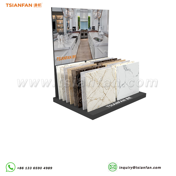 Artificial stone tile countertop display custom display stand for sale