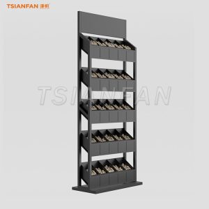 Storage rack natural pebbles store display tower-SE108