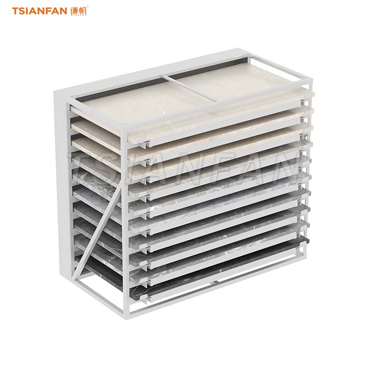 tiles sliding displays cabinet rack for stone-CC030