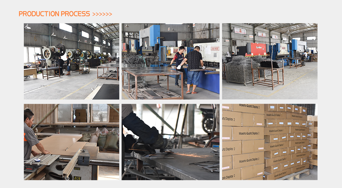 Production process of display racks