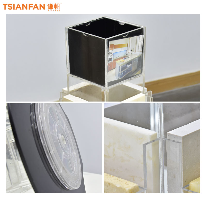 Acrylic Tabletop Racks Rotatory Sample Marble Mosaic Granite Quartz Ceramic Tile Display Rack - Image 5
