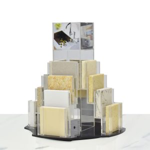 Acrylic Tabletop Racks Rotatory Sample Marble Mosaic Granite Quartz Ceramic Tile Display Rack