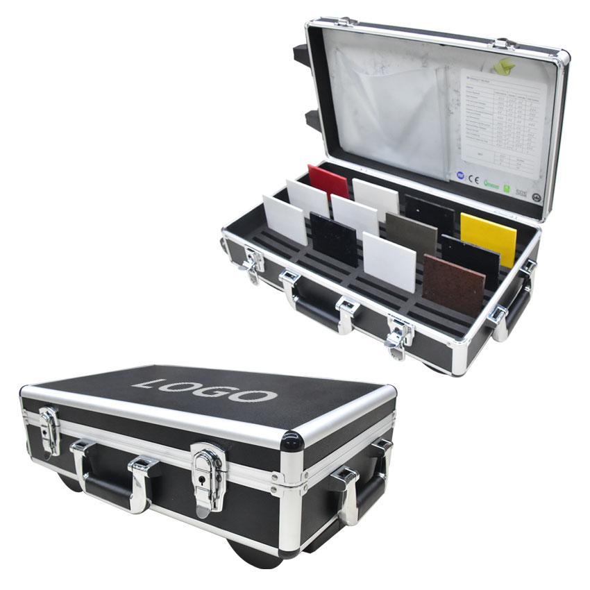 Aluminum Trolley Case Granite Quartz Ceramic Tile Carry Suitcase Latch On The Flap showcase
