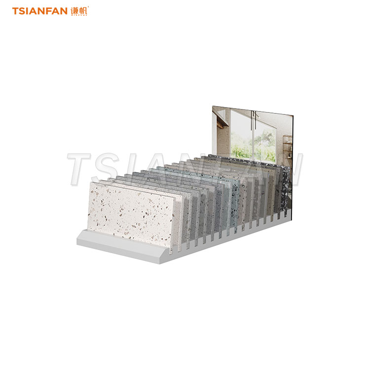 artificial stone slotted display stand countertop displays-SRT032