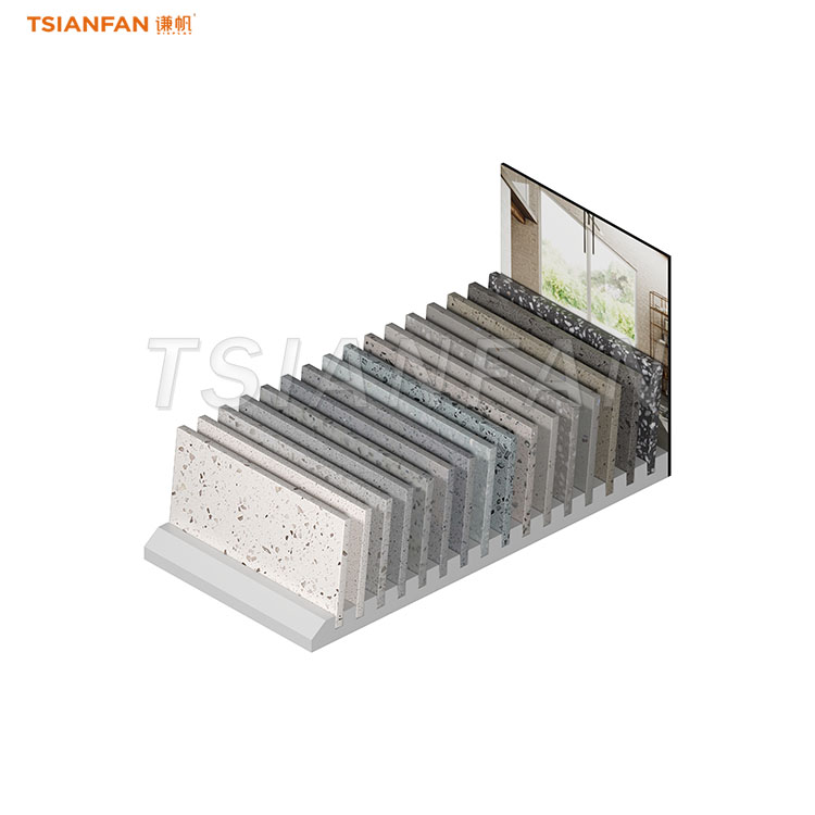 artificial stone slotted display stand countertop displays-SRT032 - Image 3