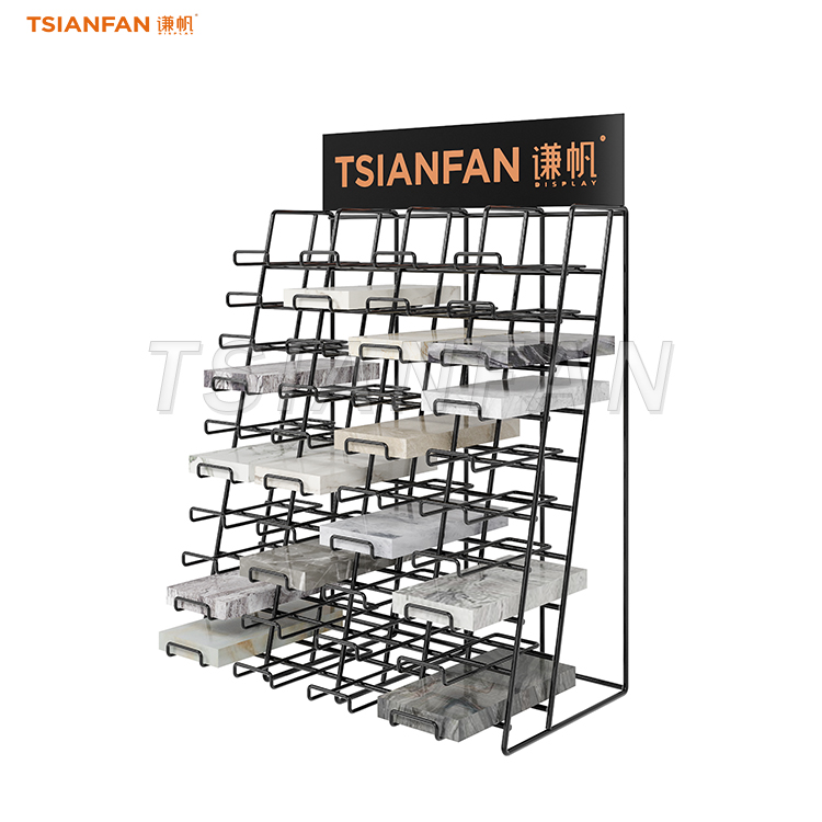 black granite stone table shelf for showroom-SRT010