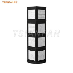 Black mosaic cultural stone outdoor display tower-SW118