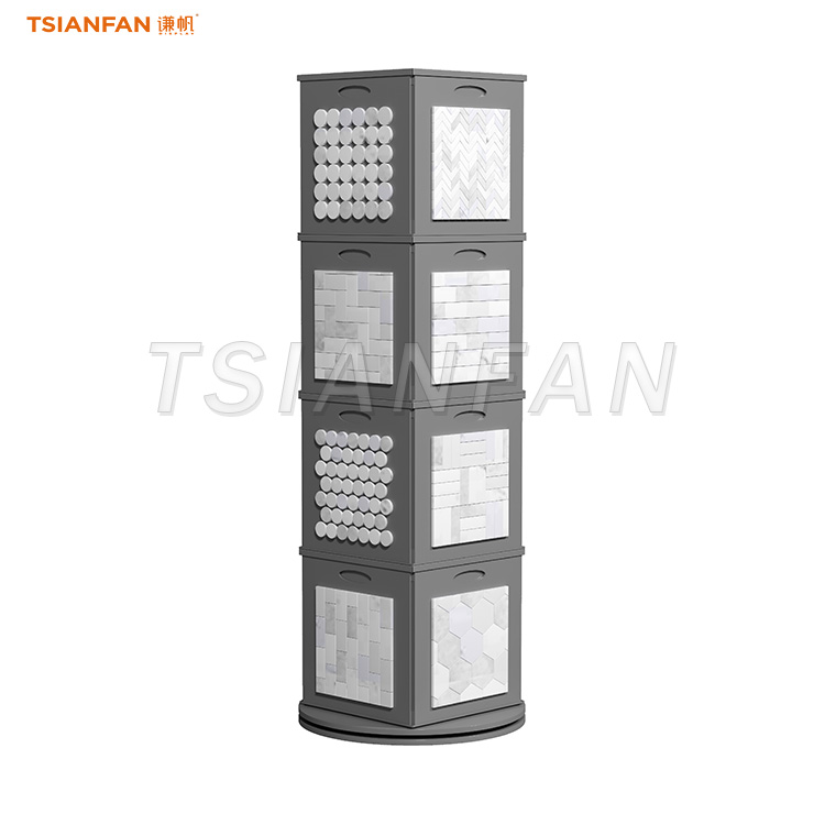 Black mosaic cultural stone outdoor display tower-SW118 - Image 2