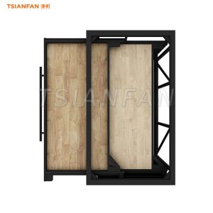 Black plank wood door sliding display frame for sale