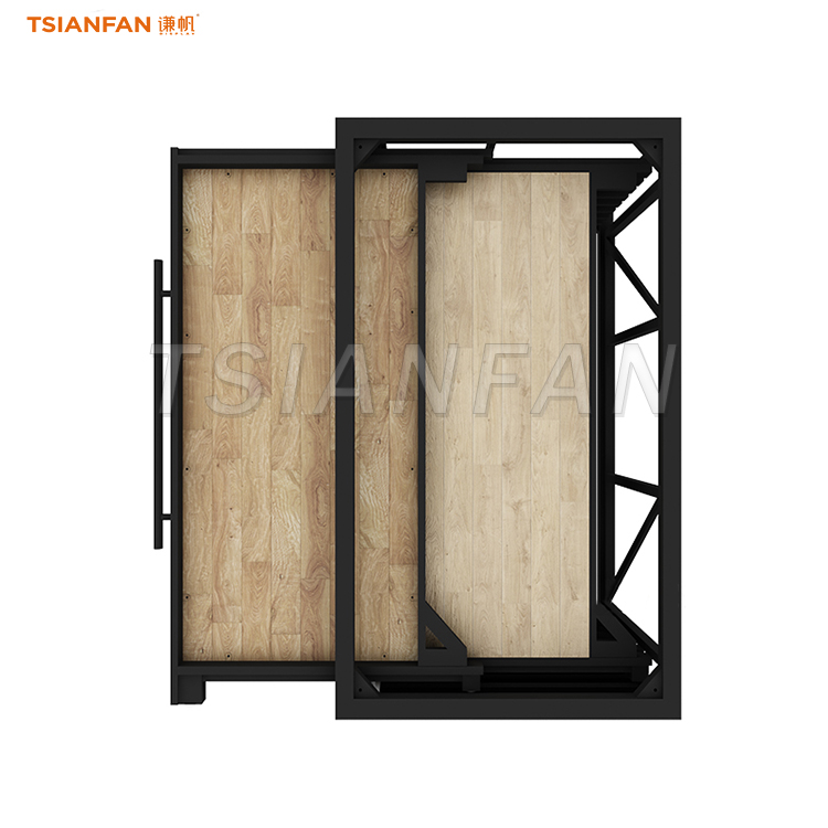 Black plank wood door sliding display frame for sale
