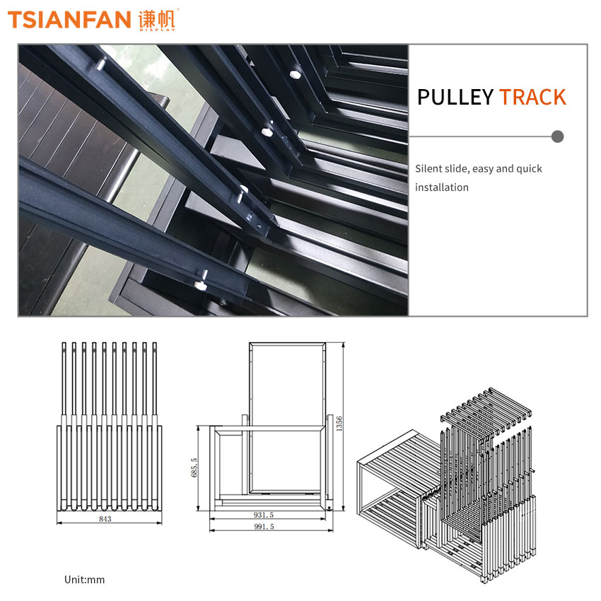 Ceramic tile Push and pull display frame Quartz tile panel display cabinet pull straight out swivel - Image 2