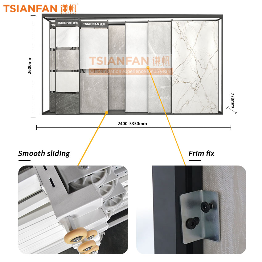 Ceramic tile large push pull display rack tile slab level push pull display flexible display racks - Image 4