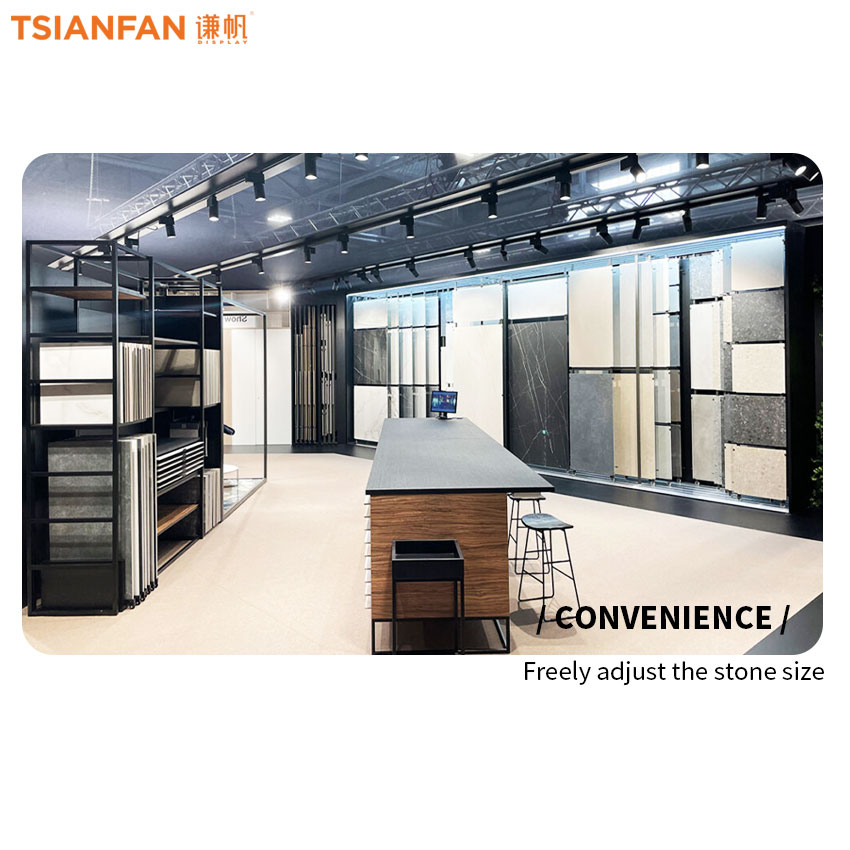 Ceramic tile large push pull display rack tile slab level push pull display flexible display racks - Image 2
