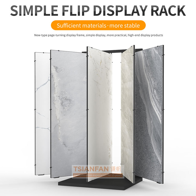 Ceramic tile page-turning book wings sliding simple display rack-SG1008