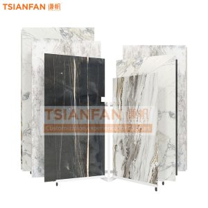 Ceramic Tile rotating page turning display rack stone display rack