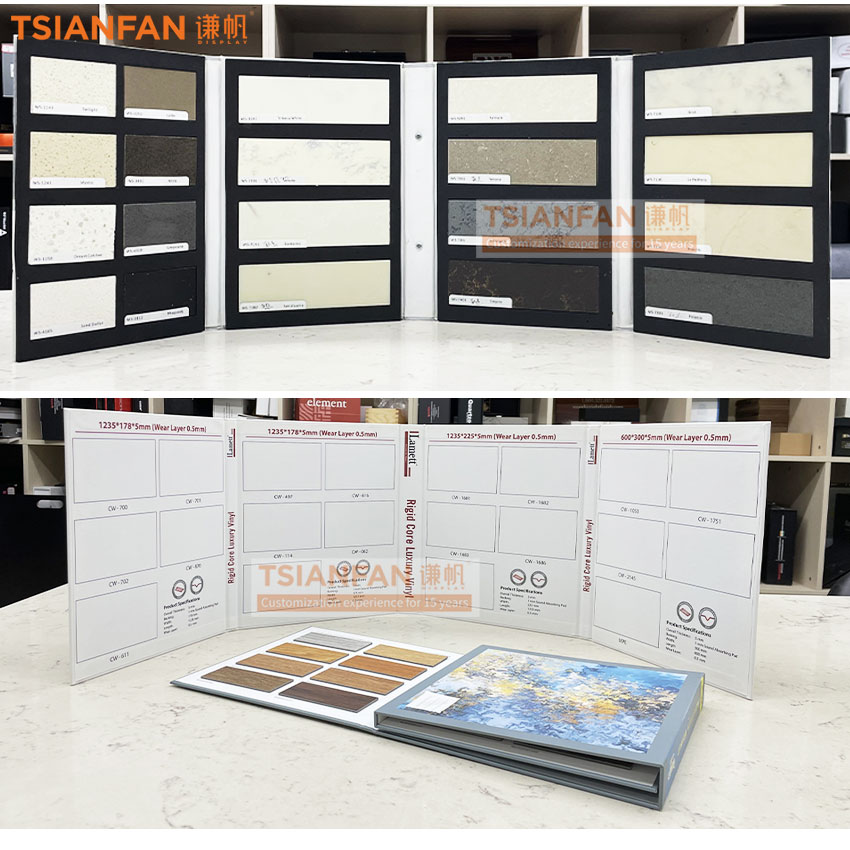 4 pages Ceramic tile Stone plank sample Plastic Collapsible indoor display book - Image 2