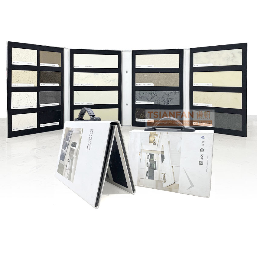 4 pages Ceramic tile Stone plank sample Plastic Collapsible indoor display book