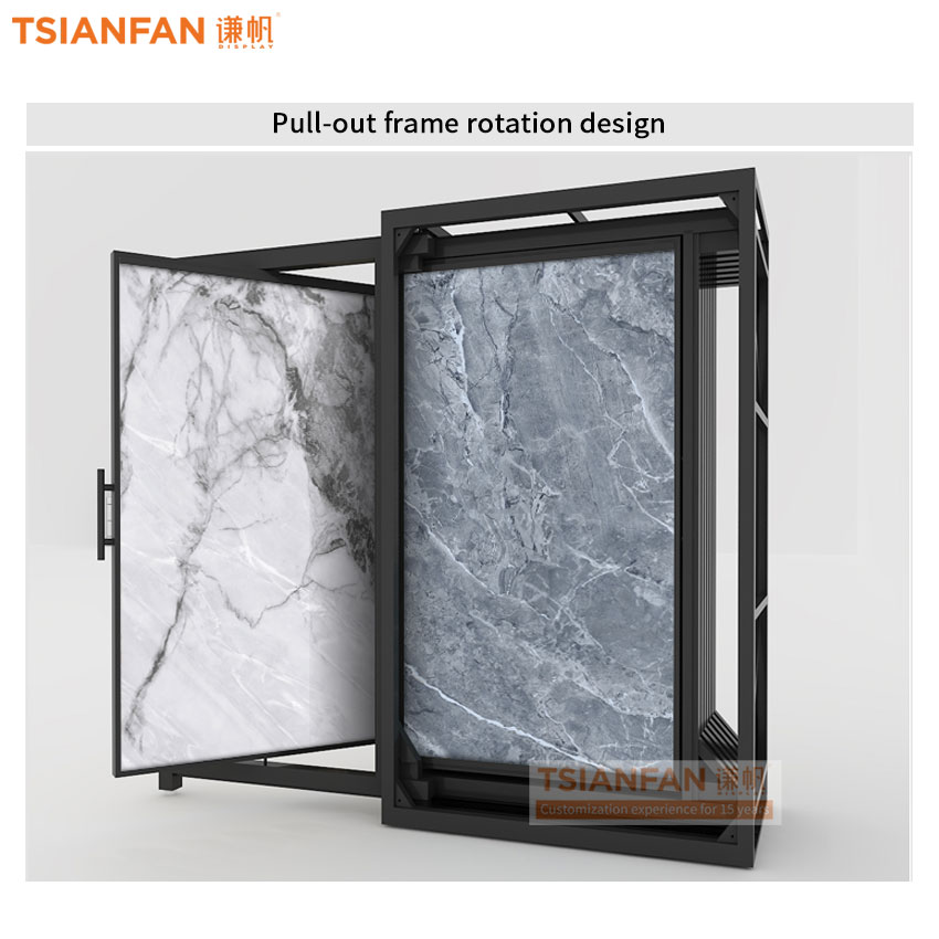 Ceramic tile stone board push pull rotating display stand