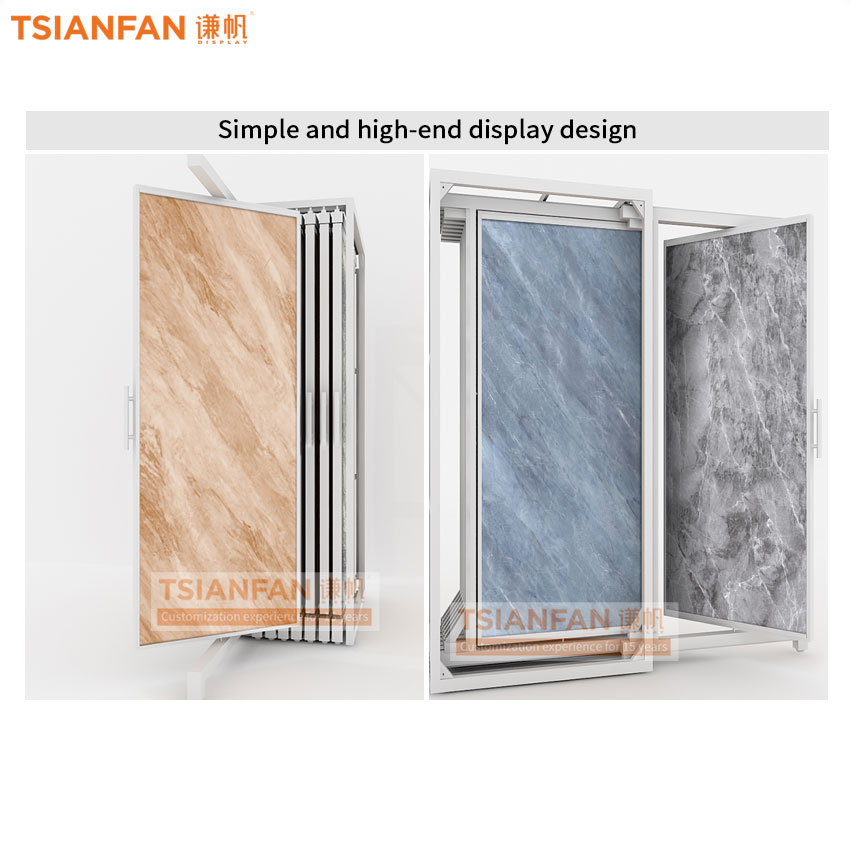 Ceramic tile stone board push pull rotating display stand - Image 3