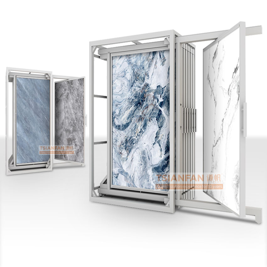 Ceramic tile stone board push pull rotating display stand - Image 2