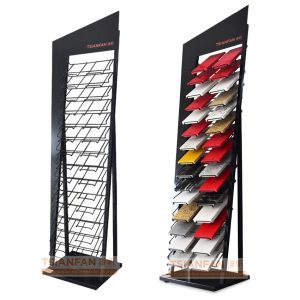 Ceramic tile quartz stone waterfall display shelf