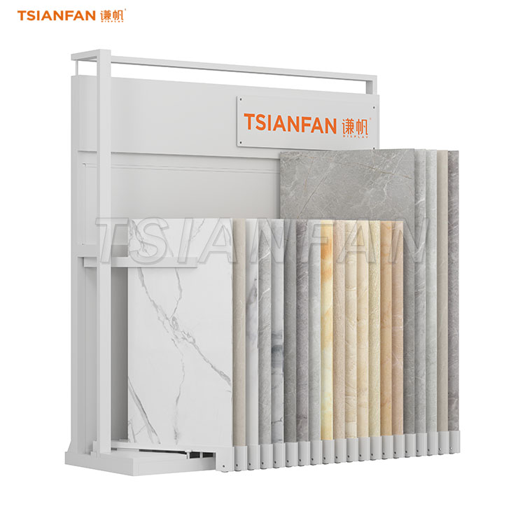 ceramic tiles sliding display stand granite sample display-CT004