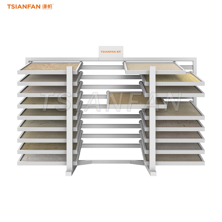 ceramic tiles sliding display stand stone display rack-CX2037 - Image 2