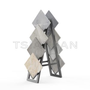 Cheap Wholesale Waterfall Quartz Stone Compact Show Stand Wall Mounted Tile Display Panels Double Side A Frame-SG909