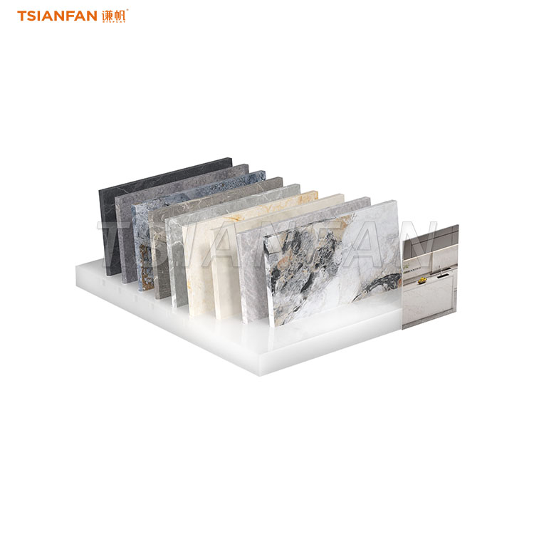 Compact Single Tile Countertop Display Stand for Exhibitions - SRT087